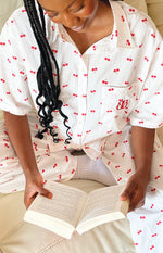 Alexea Cherry Print Pajama Shirt Image