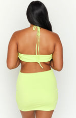 Alexi Lime Halter Mini Dress Image