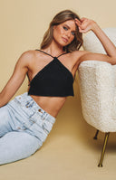 Aleya Crochet Top Black