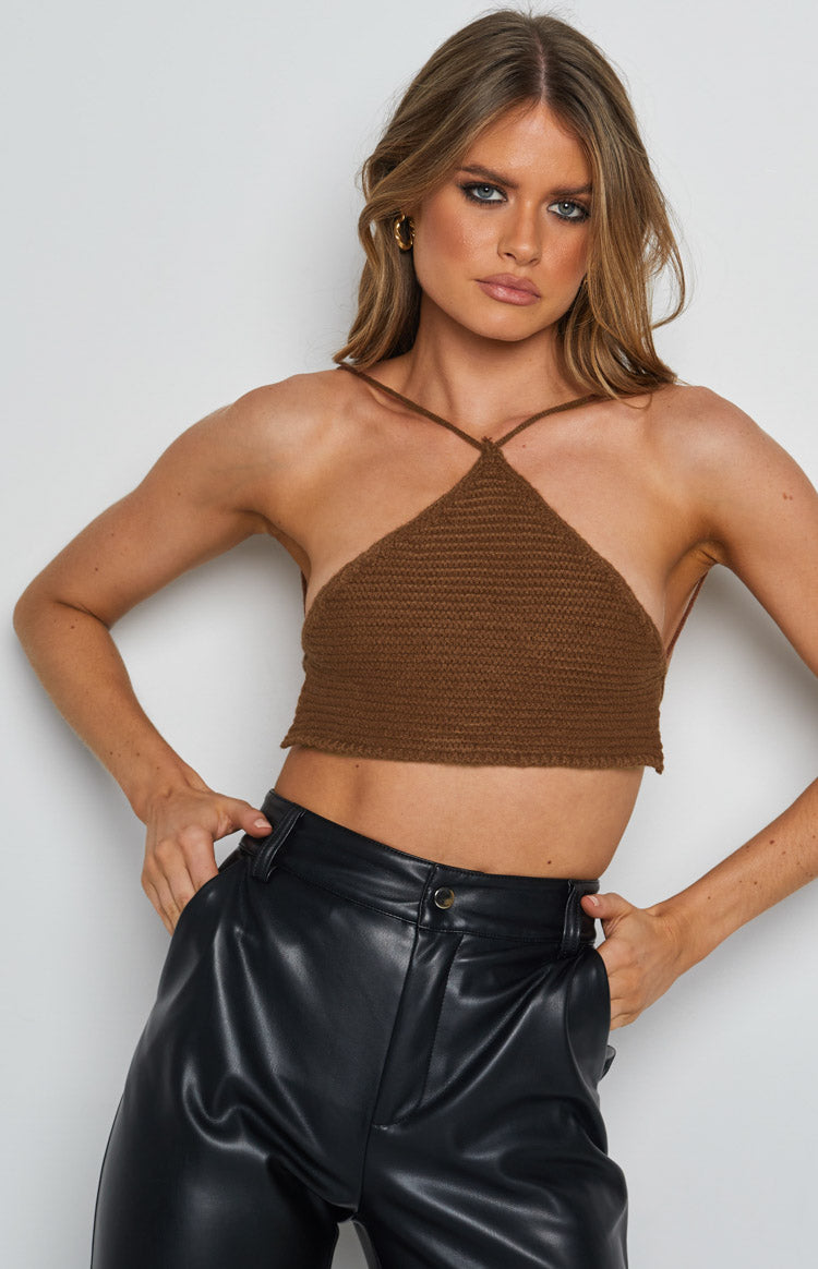 Aleya Crochet Top Brown Image