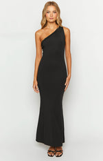 Alina Black One Shoulder Maxi Dress Image