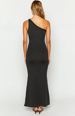 Alina Black One Shoulder Maxi Dress Image