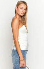 Alix White Bow Strapless Top Image