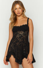 All Mine Black Lace Mini Dress Image