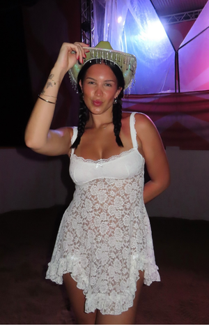 All Mine White Lace Mini Dress