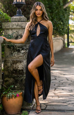 Amia Black Maxi Formal Dress Image