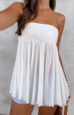 Angia White Strapless Top Image