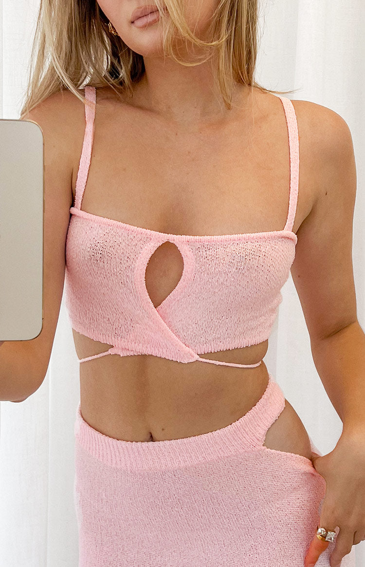 Annabella Pink Crop Top Image