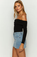 Ari Black Off Shoulder Bodysuit Image