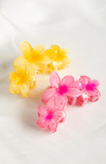 Aria Pink And Yellow Flower Clip 2 Pack Image