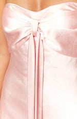 Ariella Pink Satin Strapless Maxi Dress Image