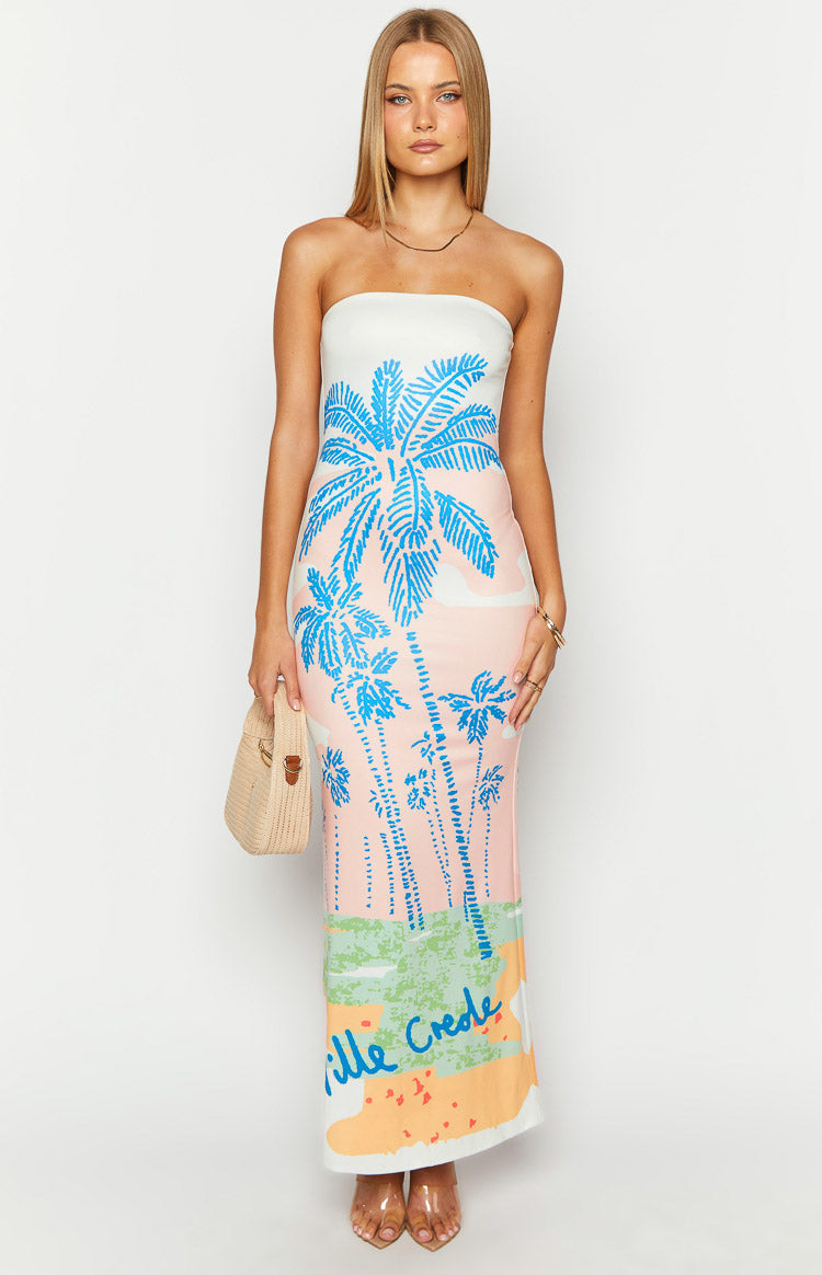 Arizona Ville Crede Palm Print Maxi Dress Image