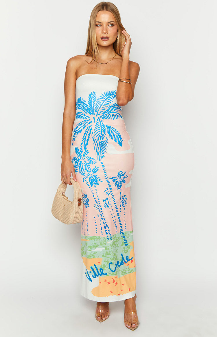 Arizona Ville Crede Palm Print Maxi Dress Image