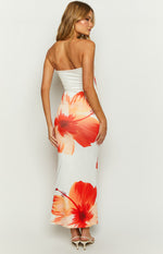 Arizona White Floral Print Maxi Dress Image