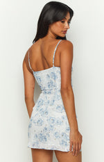 Arlowe Blue Floral Mini Dress Image