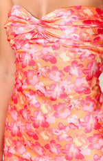 Ashley Pink And Orange Floral Formal Maxi Dress Image