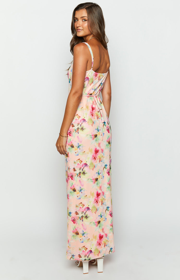 Aster Pink Floral Mesh Maxi Dress Image