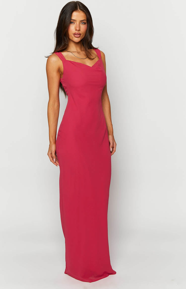 Astrid Pink Chiffon Maxi Dress Image