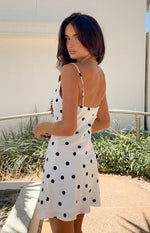 Aura Cowl Neck Polka Dot Mini Dress Image