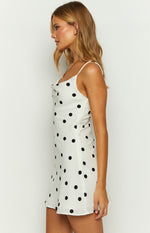 Aura Cowl Neck Polka Dot Mini Dress Image