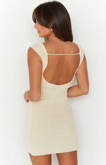 Aveline Beige Knit Mini Dress Image