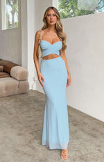 Avery Blue Mesh Maxi Dress Image