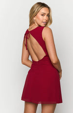 Avi Red Chiffon Mini Dress Image