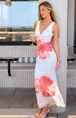 Beck White Floral Print Maxi Dress Image