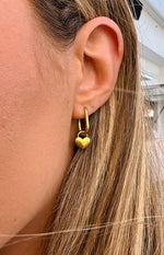 Berni Gold Heart Hoop Earrings Image