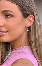 Berni Silver Heart Hoop Earrings Image