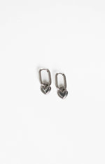 Berni Silver Heart Hoop Earrings Image