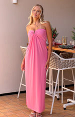 Brynner Pink Strapless Maxi Dress Image