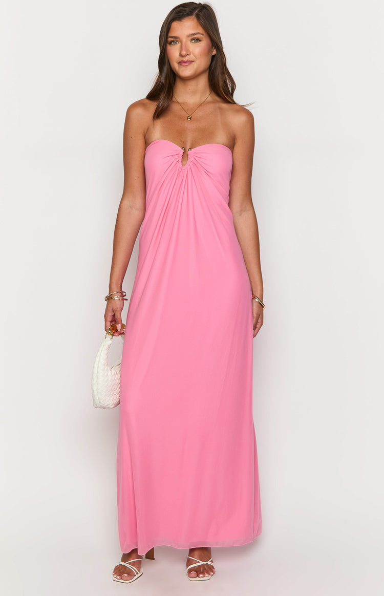 Brynner Pink Strapless Maxi Dress Image