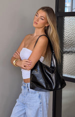 Burkes Black Oversized Shoulder Bag Image