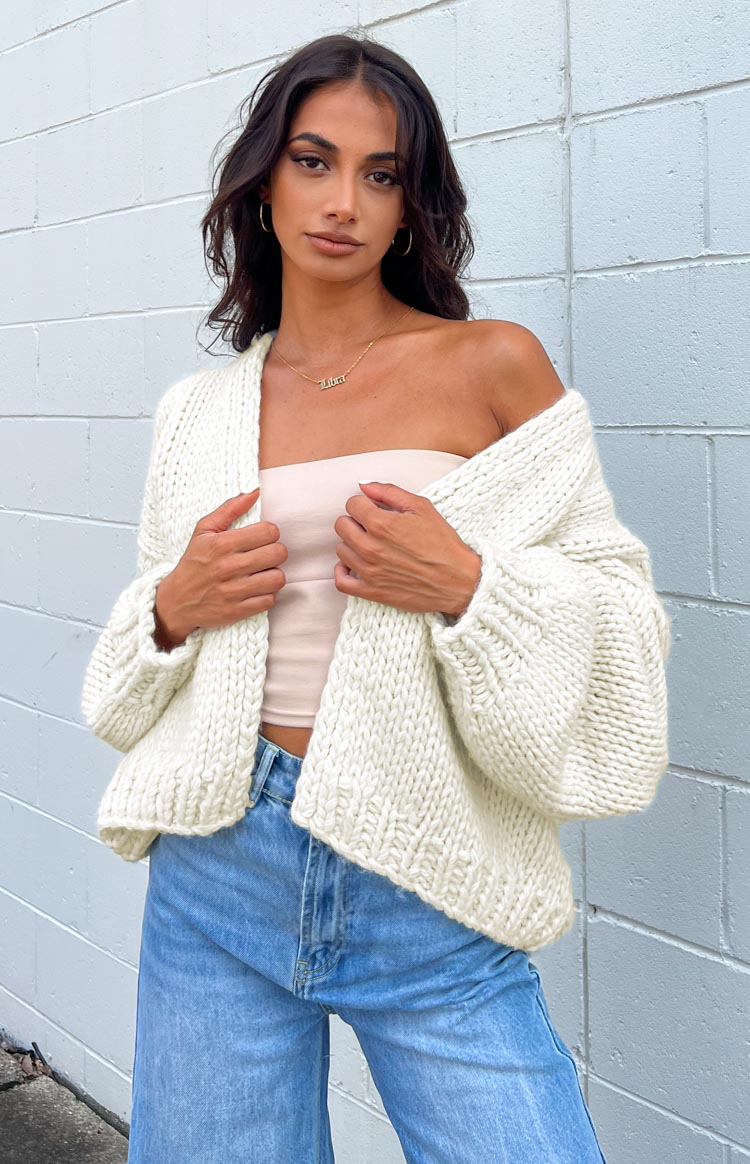 Bad Habits Cream Knit Cardigan Image