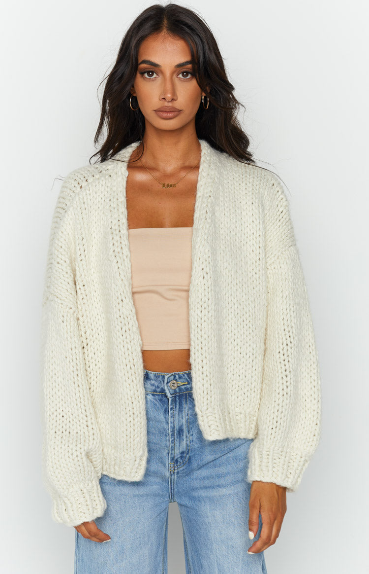 Bad Habits Cream Knit Cardigan Image