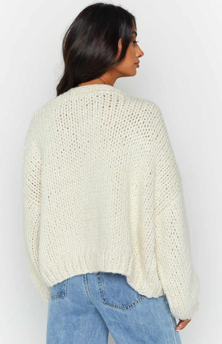 Bad Habits Cream Knit Cardigan Image