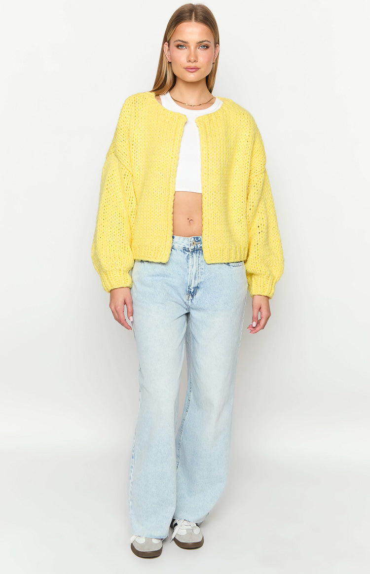 Bad Habits Yellow Knit Cardigan Image