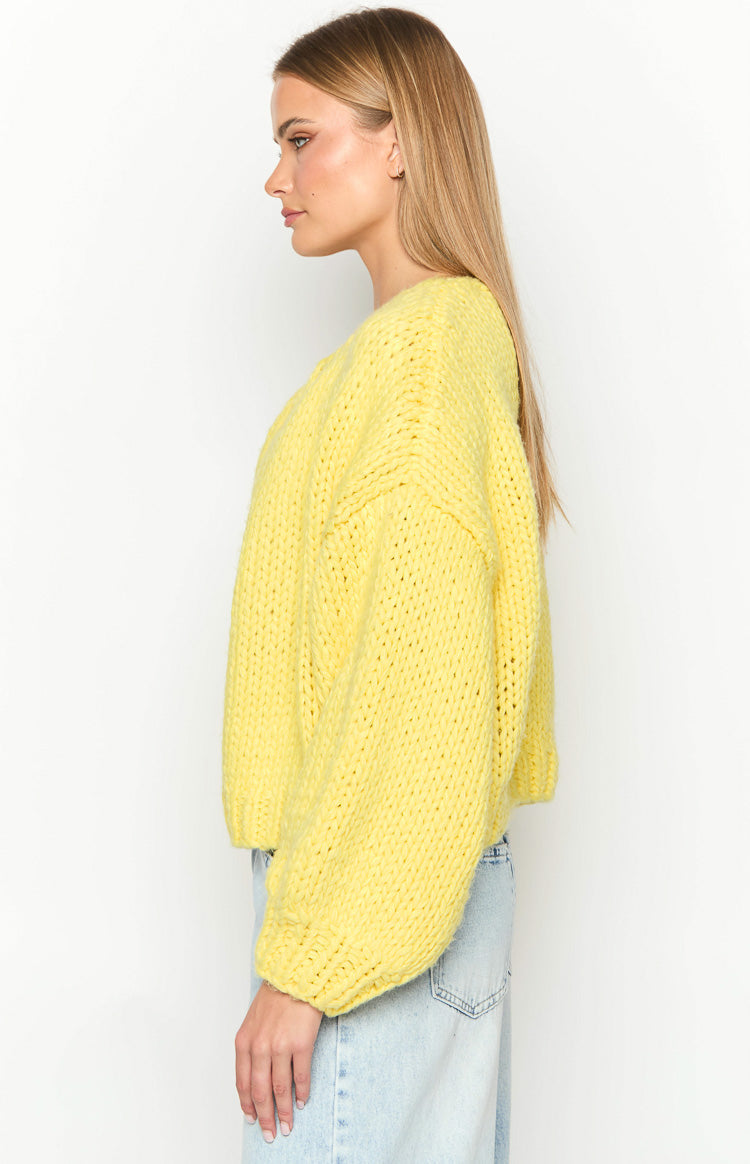 Bad Habits Yellow Knit Cardigan Image