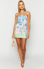 Bali Ville Crede Palm Print Mini Dress Image