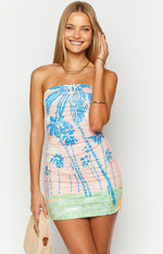 Bali Ville Crede Palm Print Mini Dress Image