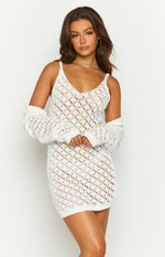 Courtney White Knit Mini Dress Image