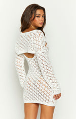 Courtney White Knit Mini Dress Image