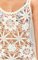 Bayley White Garden Crochet Mini Dress Image