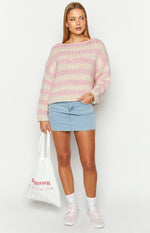 Bea Pink Striped Sweater Image