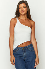 Beauty White One Shoulder Top Image