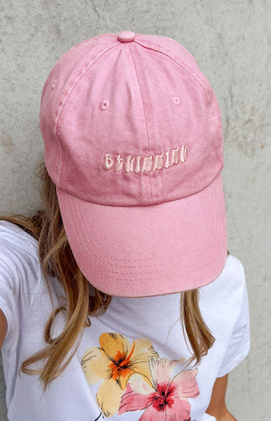 Beginning Boutique Pink Washed Cap