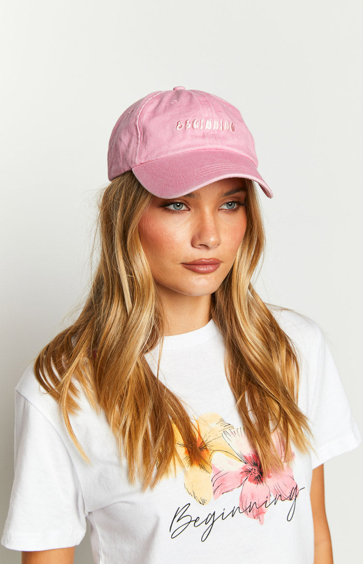 Beginning Boutique Pink Washed Cap Image