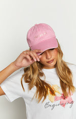 Beginning Boutique Pink Washed Cap Image