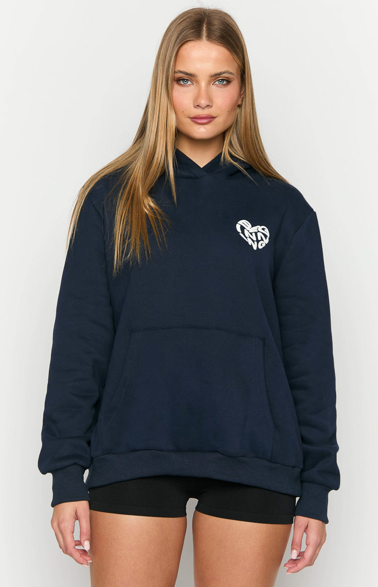 Beginning Navy Lovey Bubble Hoodie Image